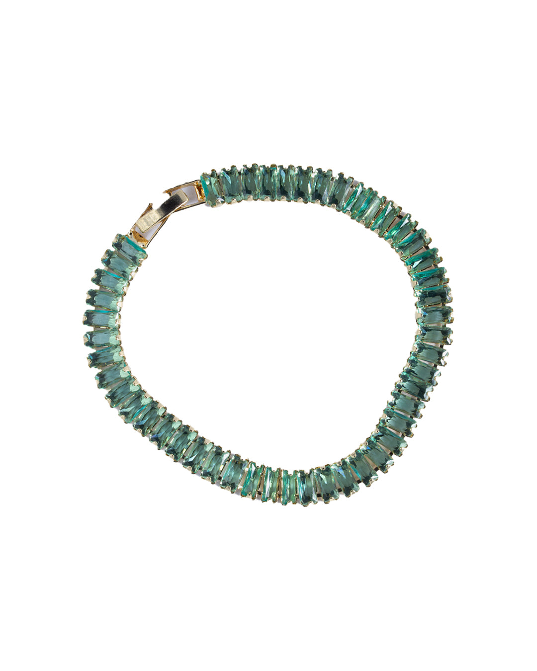 Green Obsidian Tennis Bracelet - "Forest Trail"